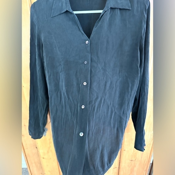 Kate Hill Black Silk Shirt Size 8 Vintage 90’s Y2K Whimsigoth Fairycore - Picture 3 of 7